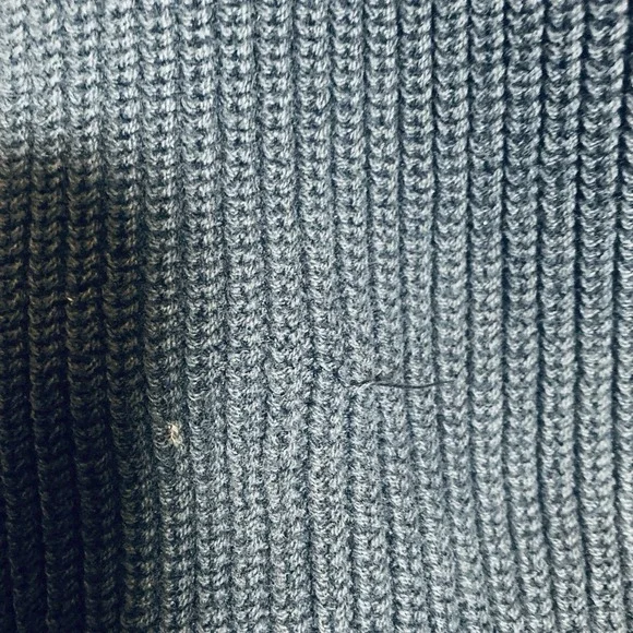 Vintage LL Bean 5 Button Henley Fisherman Sweater Blue Mens Large USA *Flaws - Picture 7 of 10